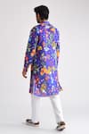 Shop_Blushing Couture by shafali_Purple Cotton Printed Floral Kurta And Pant Set _at_Aza_Fashions