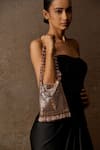 Shop_Tarun Tahiliani_Rose Gold Tumble Beads Chainmail Sheet Handle Bag _at_Aza_Fashions