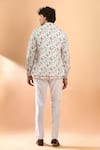 Shop_SPRING BREAK_White Jacket And Shirt Cotton Printed Floral Flamingo & Pant Set _at_Aza_Fashions