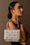 Buy_Tarun Tahiliani_Silver Mirror Hand Embroidered Bag _at_Aza_Fashions