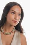 Buy_Curio Cottage_Multi Color Navratna Stone Embellished Orbed Choker Necklace _at_Aza_Fashions