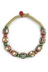 Curio Cottage_Multi Color Navratna Stone Embellished Orbed Choker Necklace _Online_at_Aza_Fashions