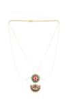 Buy_Curio Cottage_Gold Plated Kundan Crescent Embellished Pendant Necklace _Online_at_Aza_Fashions