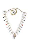 Curio Cottage_White Pearl Navratna Stone Embellished Pendant Rani Haar _Online_at_Aza_Fashions