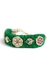 Curio Cottage_Green Kundan Weave Of Spring Bracelet _Online_at_Aza_Fashions