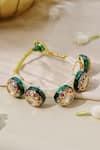 Shop_Curio Cottage_Multi Color Kundan And Emamel Dome Bracelet _at_Aza_Fashions