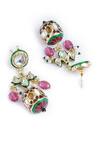 Buy_Curio Cottage_Multi Color Pearls, Stones, Gota Patti Navratna And Kundan Dangler Earrings _Online_at_Aza_Fashions