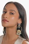 Buy_Curio Cottage_Gold Plated Stone Tusker Motif Chandbali Earrings _at_Aza_Fashions