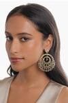Buy_Curio Cottage_Multi Color Stones, Zari Spring Jadau Chandbalis _at_Aza_Fashions