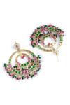 Buy_Curio Cottage_Multi Color Stones, Zari Spring Jadau Chandbalis _Online_at_Aza_Fashions