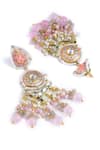 Buy_Curio Cottage_Pink Kundan Spring Enamel Dangler Earrings _Online_at_Aza_Fashions