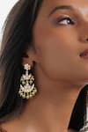 Buy_Curio Cottage_Gold Plated Kundan Bahara And Pearl Embellished Chandbalis _at_Aza_Fashions