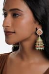 Buy_Curio Cottage_Multi Color Kundan Bahara Jhumki Drop Earrings _at_Aza_Fashions