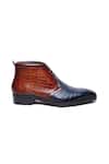 Buy_Fellmonger_Blue Textured Color Block Chukka Boots _Online_at_Aza_Fashions