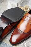 Shop_Fellmonger_Brown Mirror Glossed Two Tone Penny Loafers _at_Aza_Fashions