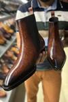Fellmonger_Brown Mirror Glossed Chelsea Boots _Online_at_Aza_Fashions