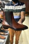 Fellmonger_Brown Mirror Glossed Chelsea Boots _at_Aza_Fashions