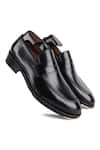 FELLMONGER_Black Plain Leather Penny Loafers _Online_at_Aza_Fashions