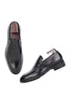 Shop_FELLMONGER_Black Plain Leather Penny Loafers _Online_at_Aza_Fashions