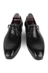 FELLMONGER_Black Plain Leather Metal Toe Single Monk _at_Aza_Fashions