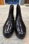 FELLMONGER_Black Plain Leather Boots _Online_at_Aza_Fashions