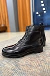 FELLMONGER_Black Plain Leather Boots _at_Aza_Fashions