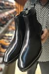 FELLMONGER_Black Plain Leather Chelsea Boots _Online_at_Aza_Fashions