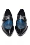 Buy_FELLMONGER_Blue Plain Leather Single Monk Strap Shoes 