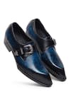 Shop_FELLMONGER_Blue Plain Leather Single Monk Strap Shoes 