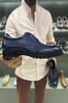 Shop_FELLMONGER_Blue Mirror Glossed Patina Sporty Derby Shoes _Online_at_Aza_Fashions