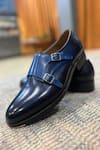 Buy_FELLMONGER_Blue Patina Mirror Glossed Double Monk Strap 