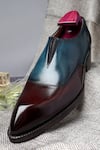 Shop_FELLMONGER_Brown Mirror Glossed Patina Dual Tone Gatsby Loafers _at_Aza_Fashions