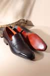 Buy_FELLMONGER_Brown Milled Glossed Penny Loafers _at_Aza_Fashions