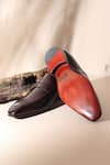 Shop_FELLMONGER_Brown Milled Glossed Penny Loafers _at_Aza_Fashions