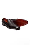 Shop_FELLMONGER_Brown Milled Glossed Penny Loafers _Online_at_Aza_Fashions