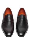 FELLMONGER_Brown Milled Glossed Penny Loafers _at_Aza_Fashions