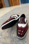 Shop_FELLMONGER_Burgundy Brogue Pattern Oxfords _Online_at_Aza_Fashions