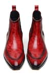 Buy_FELLMONGER_Burgundy Mirror Glossed Marble Patina Chelsea Boots 