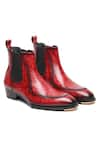 Shop_FELLMONGER_Burgundy Mirror Glossed Marble Patina Chelsea Boots 