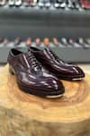 Buy_FELLMONGER_Burgundy Mirror Glossed Patina Wingtip Oxfords _at_Aza_Fashions