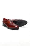 FELLMONGER_Brown Croco Textured Pattern Derby Shoes _at_Aza_Fashions