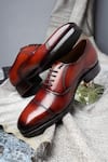 Shop_FELLMONGER_Brown Mirror Glossed Captoe Oxfords _at_Aza_Fashions