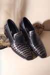 Buy_FELLMONGER_Grey Croco Textured Pattern Loafers _at_Aza_Fashions