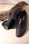 Shop_FELLMONGER_Grey Croco Textured Pattern Loafers _at_Aza_Fashions