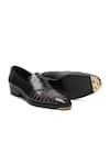 FELLMONGER_Grey Croco Textured Pattern Loafers _at_Aza_Fashions