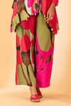 SSHILPA SAMRIYA_Pink Raw Silk Printed Abstract V Neck Shirt With Pant _Online_at_Aza_Fashions