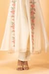 Buy_SSHILPA SAMRIYA_Off White Malai Chanderi Hand Embroidered Thread V Floral Anarkali With Pant _Online_at_Aza_Fashions