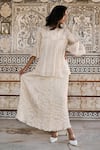 Dash and Dot_Ivory 13% Silk Plain Round Pleated Top And Skirt Set _at_Aza_Fashions