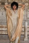 Buy_Dash and Dot_Gold 13% Silk Round Metallic Draped Ombre Kaftan _Online_at_Aza_Fashions