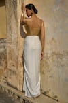 Dash and Dot_Ivory 100% Polyester Textured Mermaid Skirt _at_Aza_Fashions